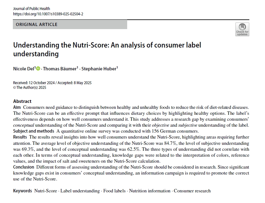 “Nutri-Score, 색깔은 알지만 의미는 헷갈린다” — 독일 소비자 연구 결과
